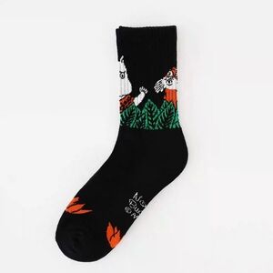 New Nordic Buddies Crew Socks - Black Moomintroll